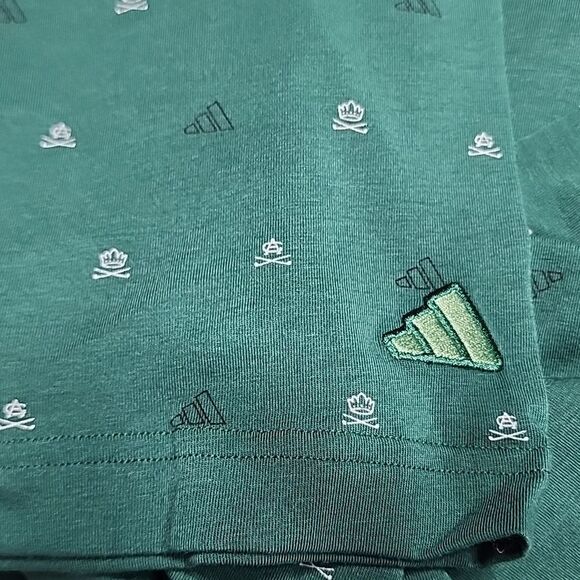 261 NWT Adidas Go-To Mini-Crest Print Polo Shirt Size XL Green - Picture 7 of 8